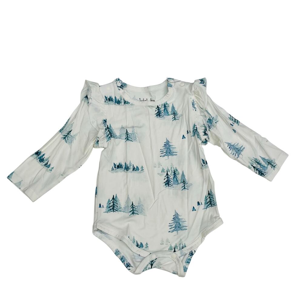 NWT Tickety-Boo 3/6M Winter Landscape Frill Onesie